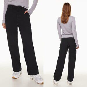 TNA Aritzia Black Relaxed Utility Carpenter Twill Greenwich Pants